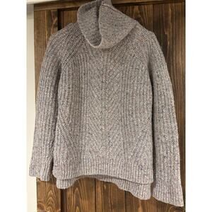 Madewell Fair Isle Sweater Gray Multicolor Cowl Neck